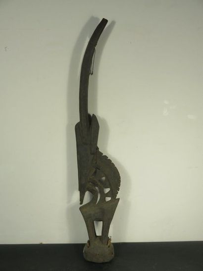 DANCING HELMET: Male antelope. Wood with...