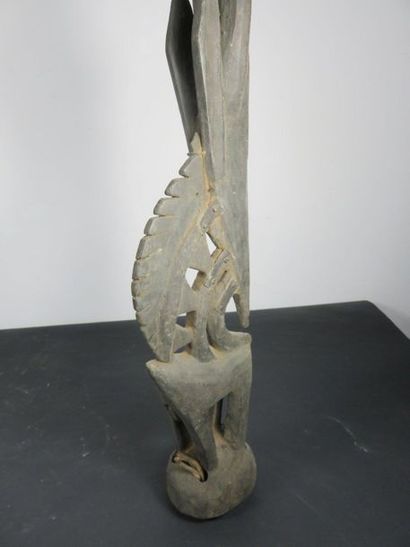DANCING HELMET: Male antelope. Wood with...