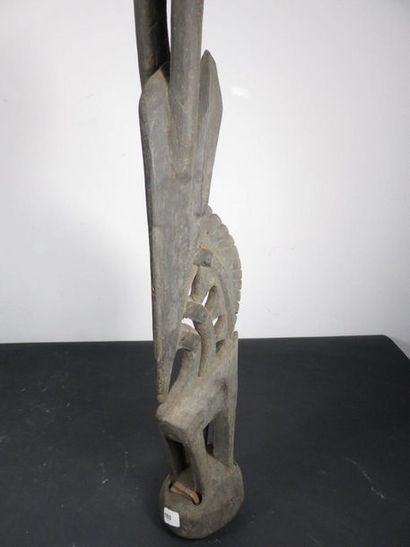 DANCING HELMET: Male antelope. Wood with...