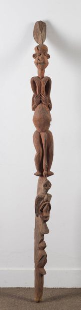 Ruiptong dance stick. Wood covered with laterite,...