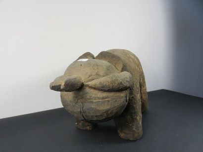 PHACOCHER? Wood with a crusty patina. Length...