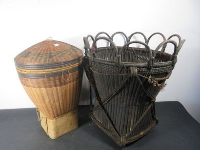 TWO WASHING BASKETS.