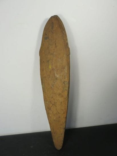 MASK. Wood and shells, pulp, vegetable dyes,...