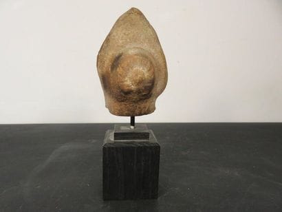 PORTRAIT VASE with human face. Ceramic with...