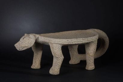 METATE. Grinding table. Volcanic stone. Represents...