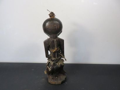 STATUE FETICHE Nkishi masculin. Bois lourd...