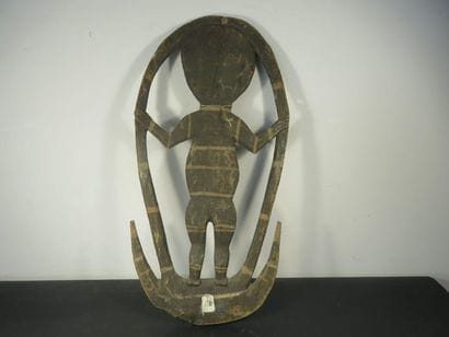 Wooden HANGER with a figure inscribed in...