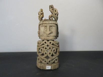 KORWAR STATUS with a shield. Heavy eroded...