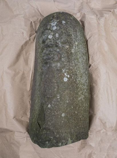AKWANSH ANCHOR FIGURE carved of a face. Basalt...