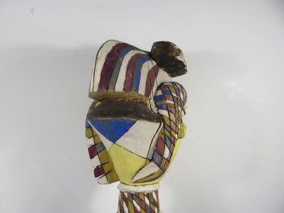 TWO Kebe Kebe dance sticks. Wood painted...