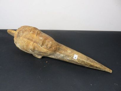 PIQUET à visage humain en bois lourd patine...