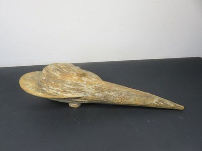PIQUET à visage humain en bois lourd patine...