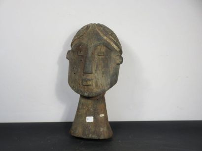 TETE POTEAU. Bois. Cameroun Haut. 38 cm
