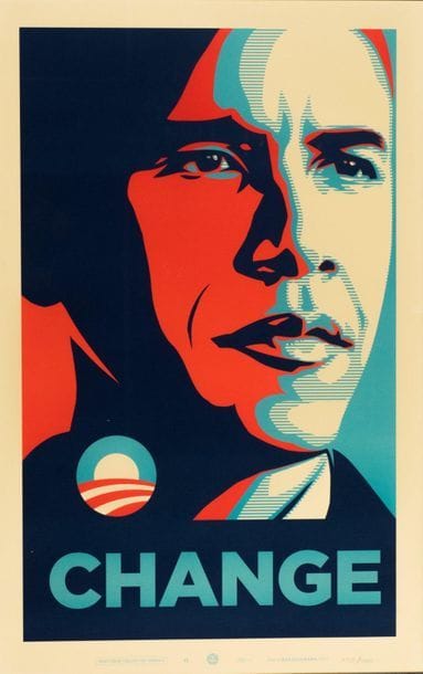 OBEY Be The Change, 2009. Silkscreen print...
