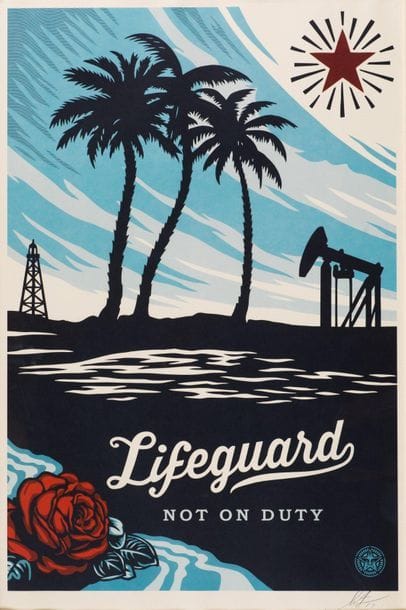 OBEY Lifeguard not on duty, 2017. Offset...