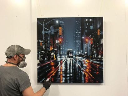 AERO Light Night 3, 2020. Aerosol on canvas...