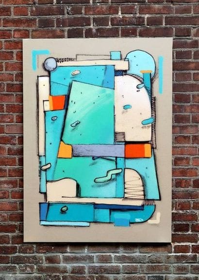 BREZ Untitled, 2018. Aerosol on canvas, signed...
