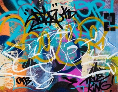 COPE2 True King, 2020. Mixed media on canvas....