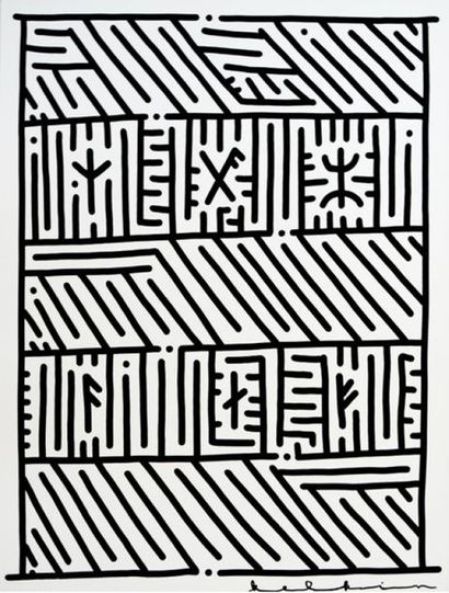 KELKIN Courtyard view, 2020. Marker on cotton...