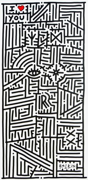 KELKIN I ?? YOU, 2020. Marker on cotton canvas....