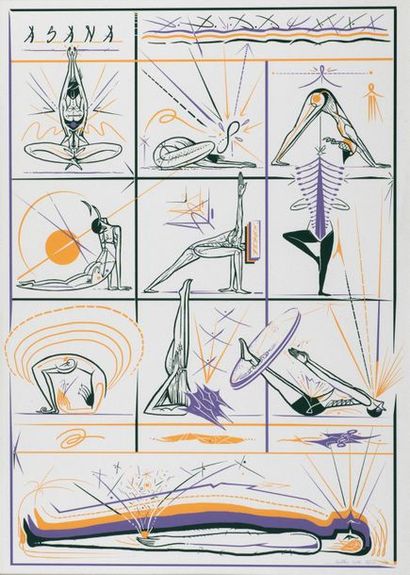 MIOSHE Asana, 2019. Silkscreen 3 colors on...