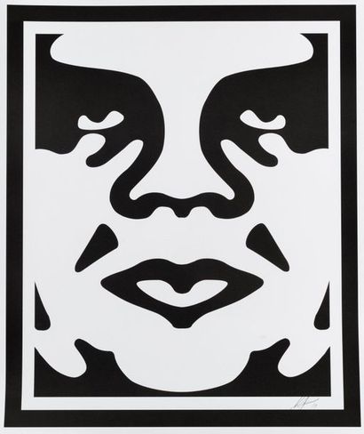 OBEY Obey tryptic white, 2015. Offset silkscreen...