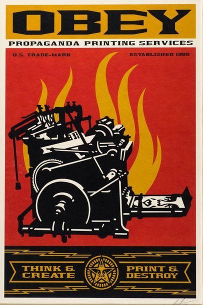 OBEY Print and destroy, 2019. Silkscreen...