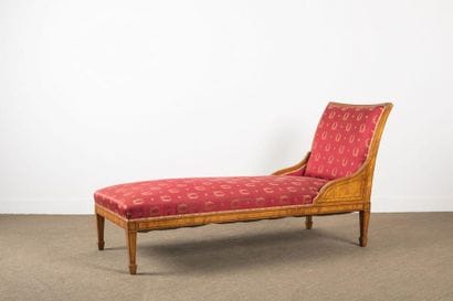 Chaise longue en érable, hêtre et filets...