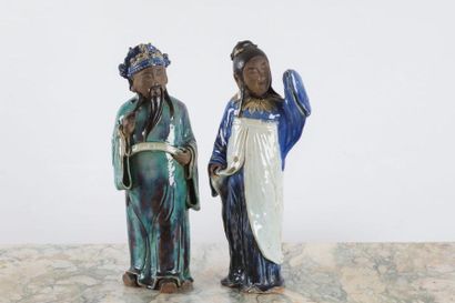 CHINE

Couple en grès de Shiwan, l’homme...
