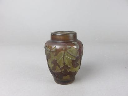 GALLE

Petit vase pansu en verre à décor...