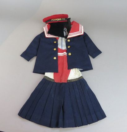 Ensemble de marin avec béret marqué 