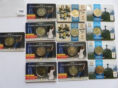 Monnaies Euros - Belgique - Lot de 13 Coin-cards...