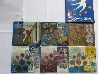 Monnaies Euros - Grèce - Collection de 7...