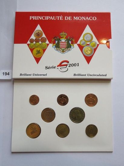 Monnaies Euros - Monaco - Série BU 2001 (8...