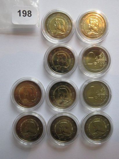 Monnaies Euros - Monaco - Lot de 10 x 2 Euros...
