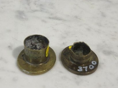 Deux cachets à cire en laiton, d’officier....