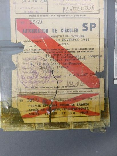 MARECHEL PETAIN. Deux documents : -autorisation...