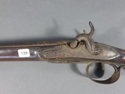 Fusil de chasse à silex transformé à percussion,...