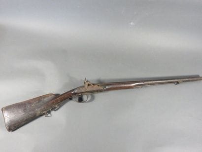Fusil de chasse à silex transformé à percussion,...