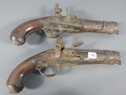 Paire de pistolets de gendarmerie de fabrication...