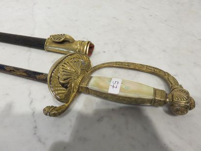 Epée de membre de l’institut. Fusée à plaquettes...