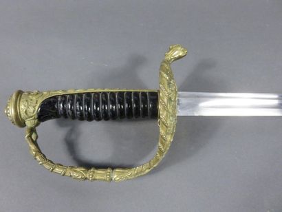 Sabre d’officier de marine. Poignée vernie....