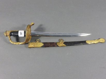 Sabre miniature d’officier de Marine. Poignée...