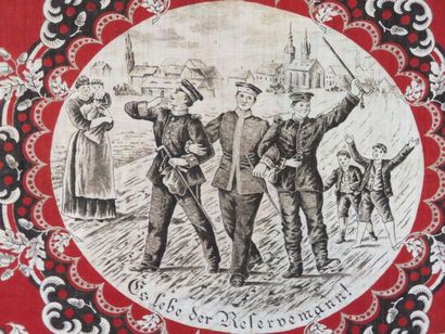 Grand mouchoir imprimé à la gloire des réservistes...