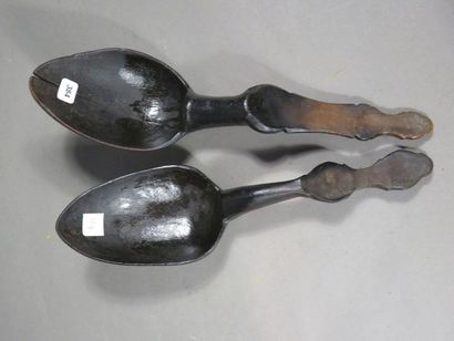 Lot de deux cuillères. Les cuillerons sont...
