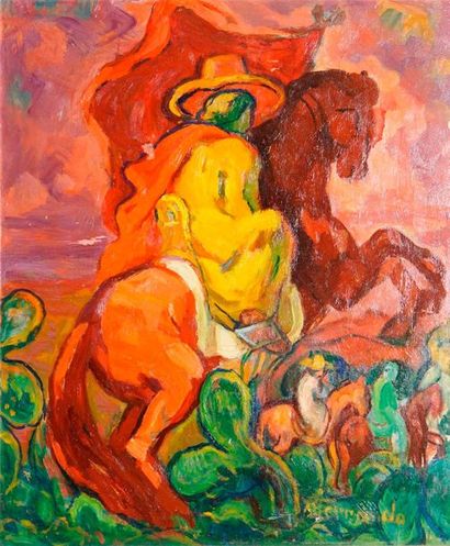 Augustin FERRANDO, 1880-1957

Cavaliers orientaux

huile...