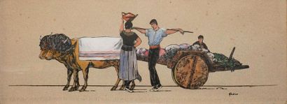 Louis FLOUTIER, 1882-1936

Couple et attelage,...