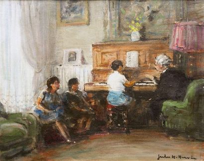 Jules René HERVÉ, 1887-1981

Leçon de piano

huile...
