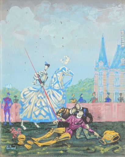 Lucien COUTAUD, 1904-1977

Tournoi de chevaliers

gouache,...