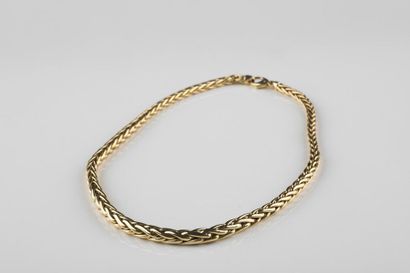 Collier en or jaune maille palmier, en chute....